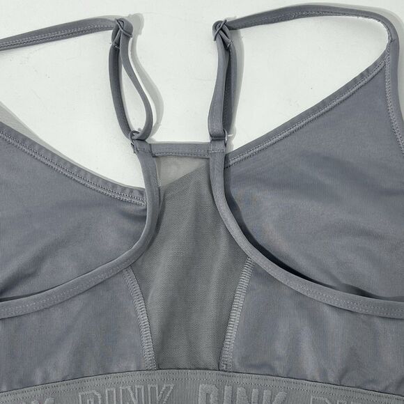 PINK Sports Bra Womens XL Gray Ultimate Lightly Lined Wireless Pullover Love - Picture 3 of 9